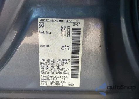 2018 Nissan Altima 2.5 Sl from USA, damaged, VIN 1N4AL3AP4JC132841